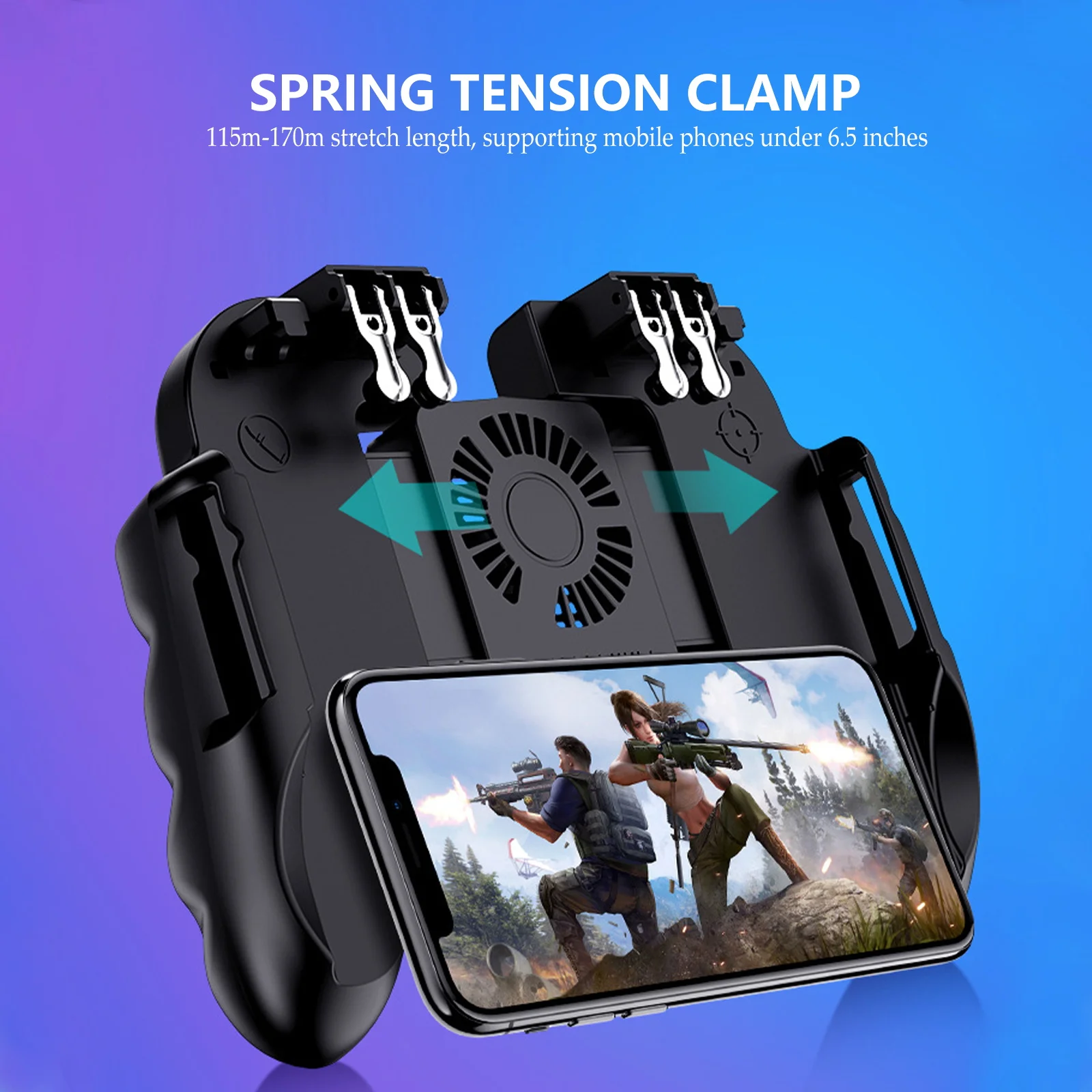 

Ergonomic Mobile Controller 6.5Inch Phones Anti-Slip Handle Six-Finger Linkage Gamepad For Phone Cellphone Grip Handle Accessory