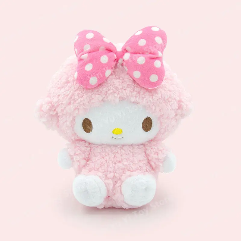 Sanrio Official My Melody Plush Toy Pink Polka Dot Bow Design Cute Soft Stuffed Doll Kawaii for Girls Fans Gift Birthday Gift