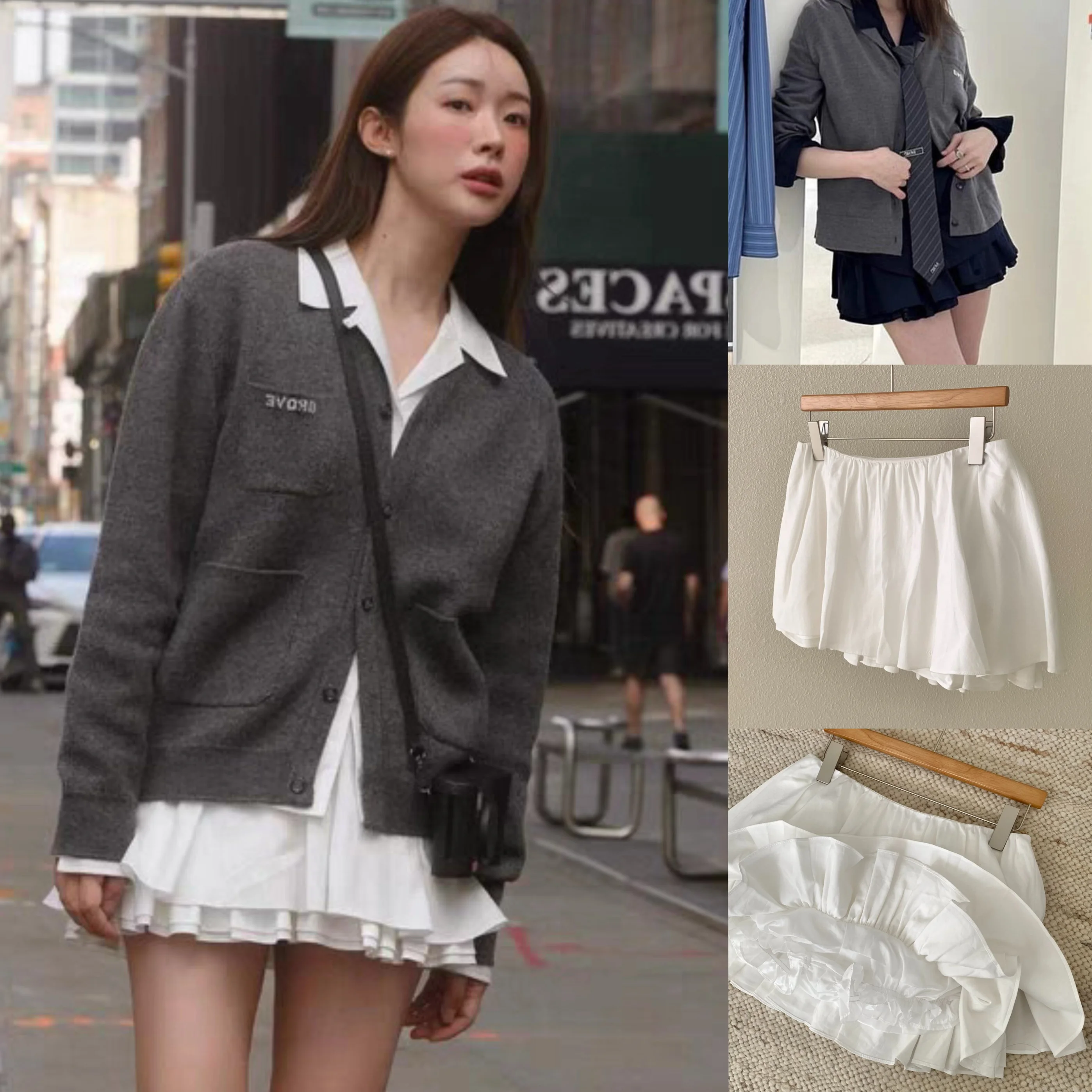 

Faionable Pure Color A-Line Skirt Pants High Waist Design Korean Sle Mid-Length Spring Summer Seasonal Women's Skirt