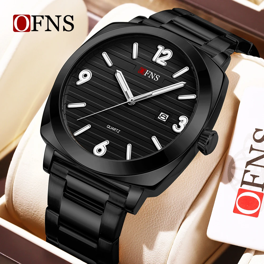 

OFNS New 1618 Fashionable Men's Quartz Watch Waterproof Night Light Single Calendar Lightweight Business Men's Quartz Watch