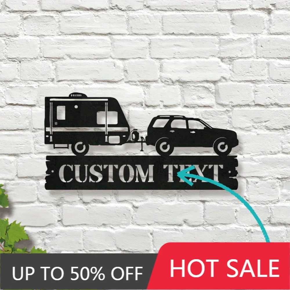 

Iron Art Decorative Painting Unique Custom Camper Van and Forest Camping Metal Plaques Versatile Wall Decor for Home Office Bar
