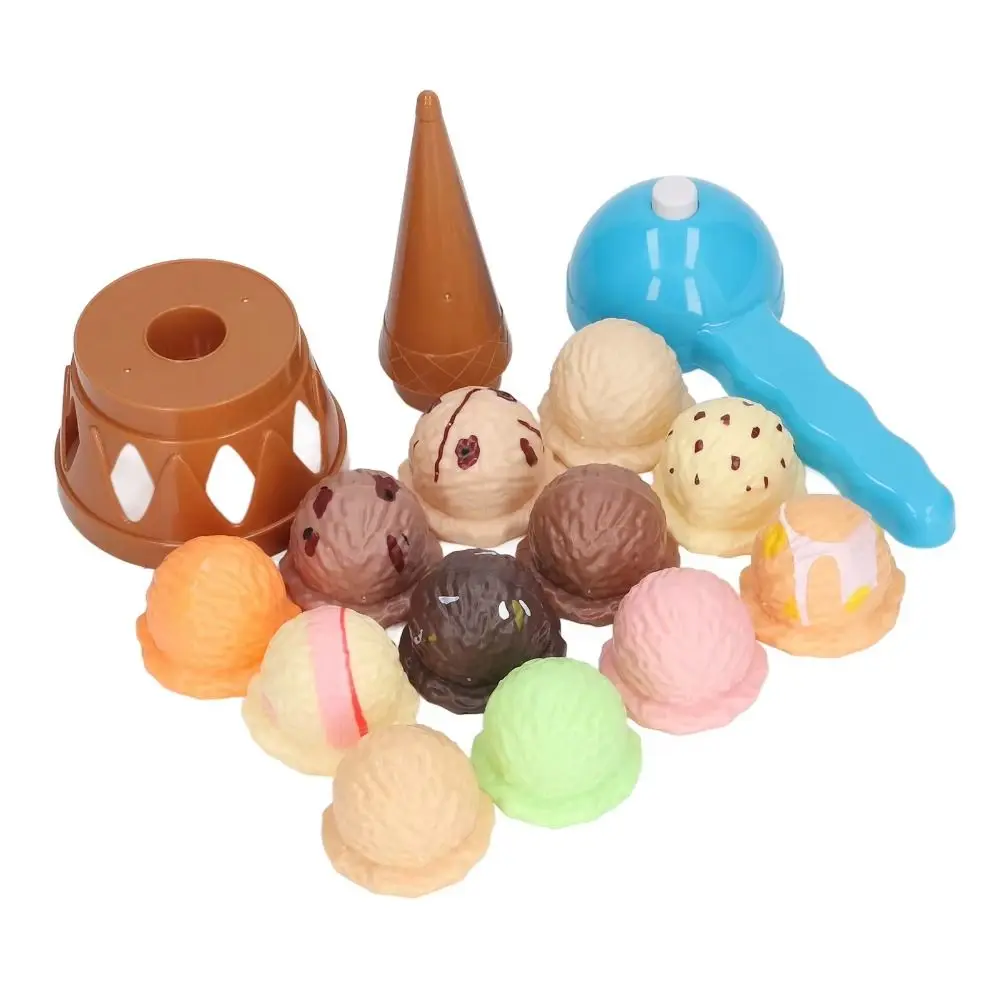 Stackable Ice Cream Stacking Toy Pretend Play Early Education Stack Simulation Food Game Cartoon Craft Kids Pretend Play Toys