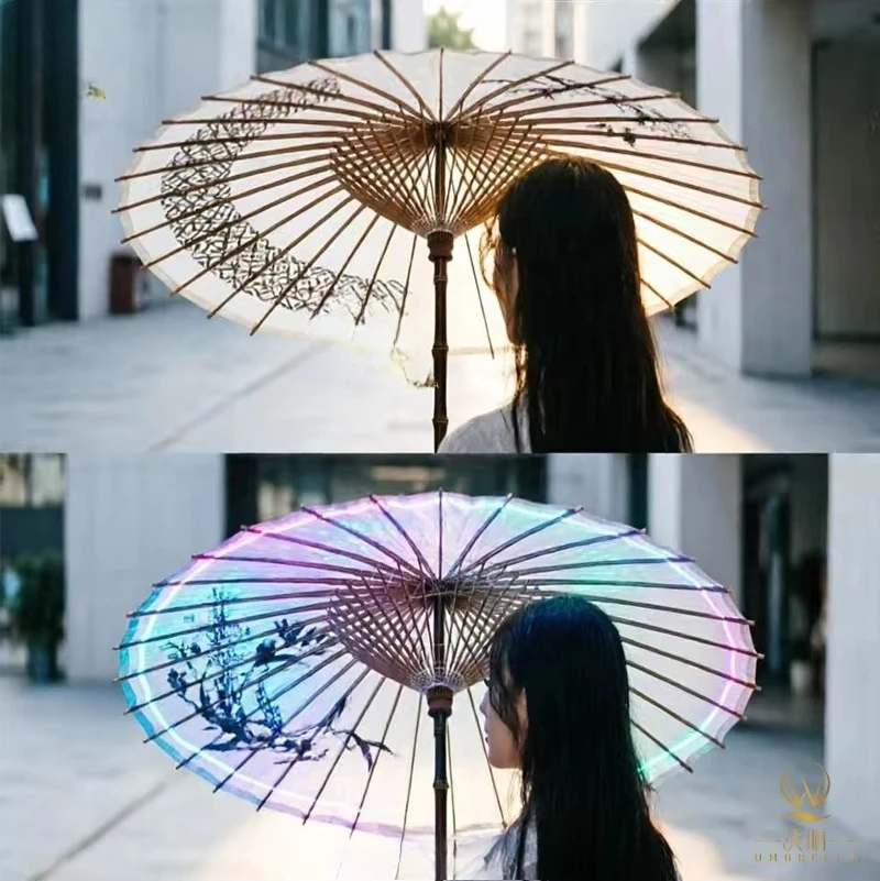 Handmade traditional Chinese oil-paper umbrella bamboo frame hand-painted flower umbrella wedding decoration photography p