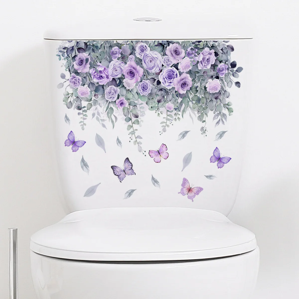 Purple Flower Wall Stickers Self Adhesive Forest Butterfly Decals Nordic Art Murals Decor for Kids Room Bedroom Home Background