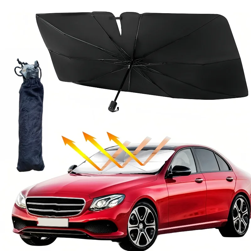 

Car Sunshade Umbrella 130*75cm - Windshield UV Protector for Auto SUV & Outdoor Camping Portable Foldable Design
