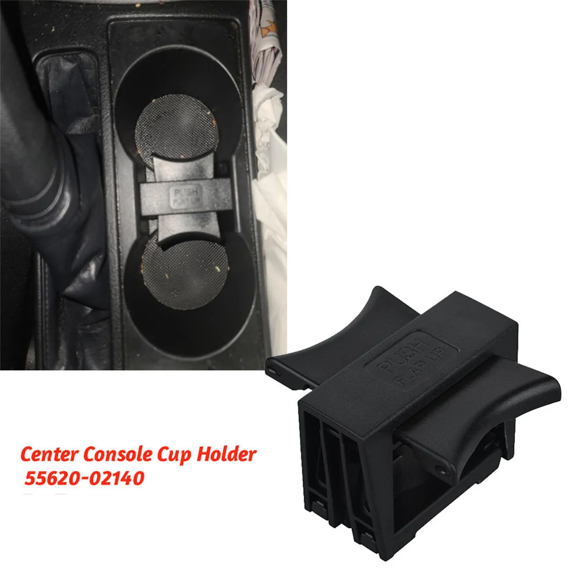 Car Center Console Cup Holder Partition 55620-02140 for Toyota Corolla 2009-2013 Folding Removable Cup Holder Black