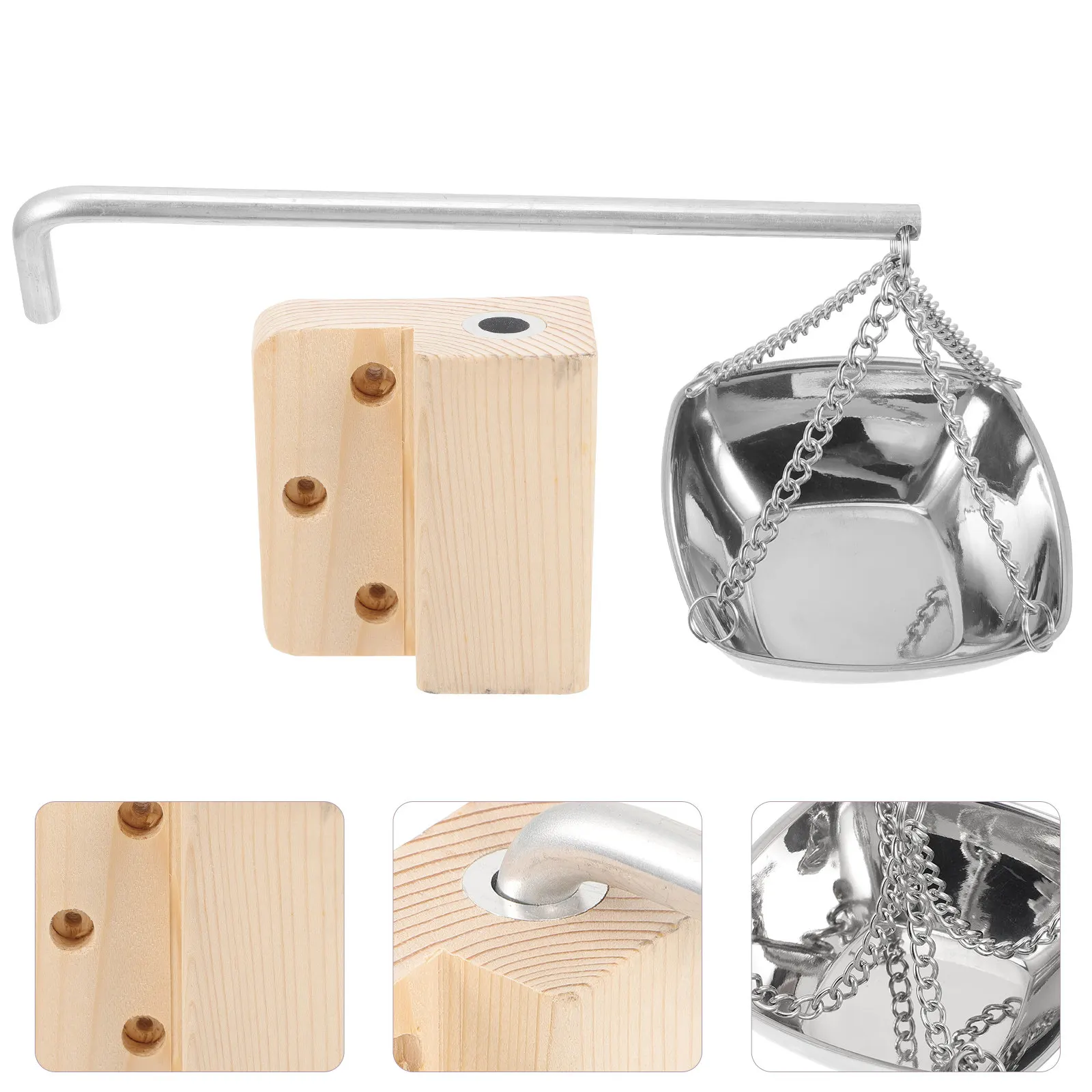 1set-sauna-essential-oil-bowl-stainless-steel-aromatherapy-container-creative-design-hanging-chain-round-edges-safe-durable