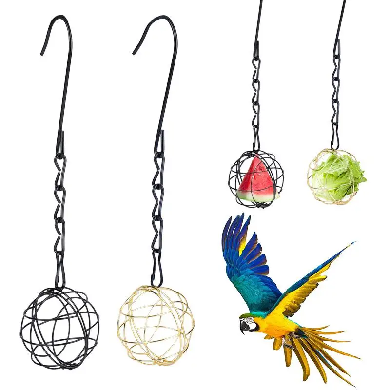 Bird Feeder Ball Hanging Birdcage Bird Feeder Hummingbird Feeders Metal Hollow Out Hanging Hooks Garden Outdoor Bird Feeder