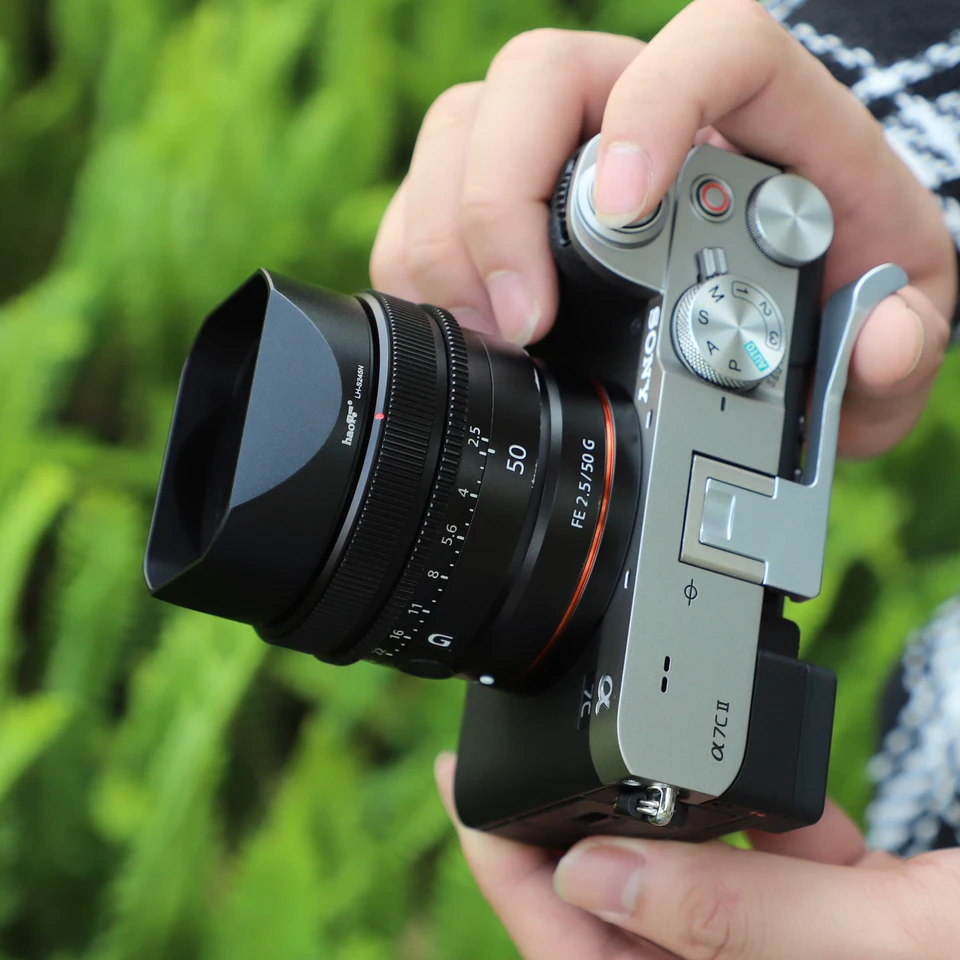 SONY 40mm F2.5 Gレンズ【スクエアフード付き】 Haoge バヨネット式スクエアメタルレンズフード ソニー FE 40mm 50mm