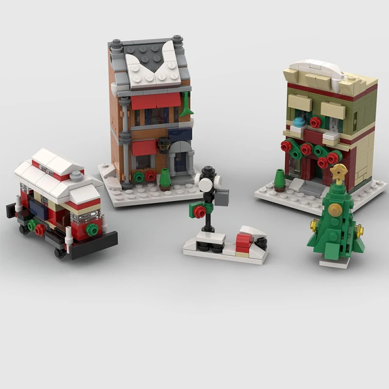 

473pcs MOC Mini Modular Holiday Main Street Seasonal Christmas Model Building Blocks Architecture Toy Gifts Brick Kids Education