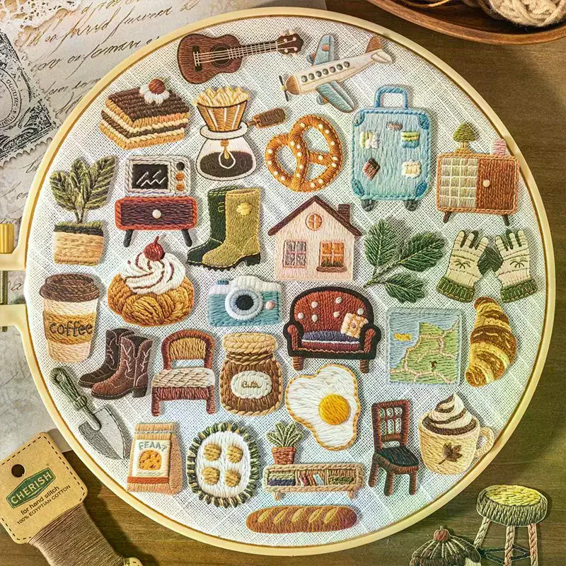 

30Pcs Creativity Plush Home Pattern Simulated Relief Stickers Fun Scrapbooking DIY Diary Decoration Stationery Sticker Pack