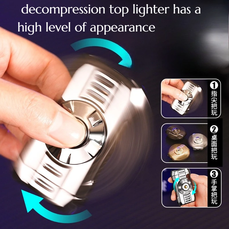 

High-quality Appearance Red Flame Gyro Lighter Inflation Function Direct Jet Replaceable Battery High-end Cigarette Lighter