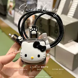 4pcs/set Sanrio Hello Kitty Data Cable Protective Case 20W for Iphone 15 14 Cartoon Anti-fracture Charger Protective Case