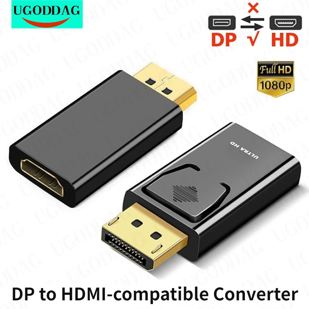 DP to HDMI-compatible Converter DisplayPort to HDMI-compatible Adapter 4k 1080P HDTV Male to Female For TV Laptop PC Macbook