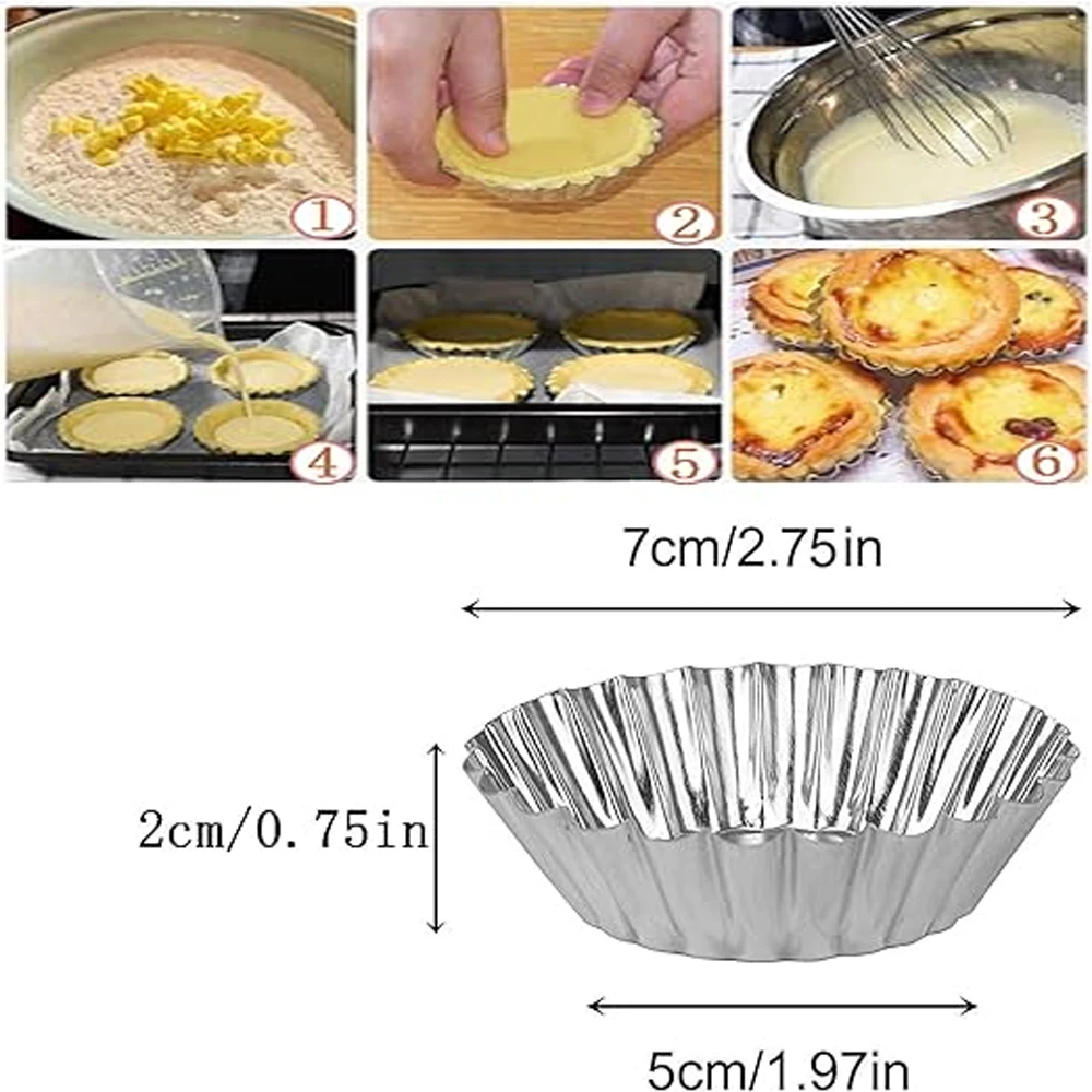 40Pcs/Set Egg Tart Molds Stainless Steel Cupcake Mold Thickened Reusable Cake Cookie Mold Tin Kitchen Baking Tool cake molds