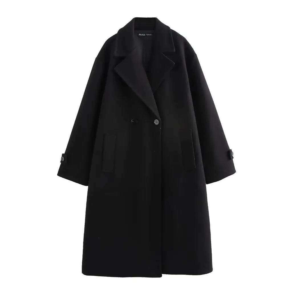 

Women's Soft Wool Loose Coat Autumn Fashion B481713 Plush Outerwear for Ladies