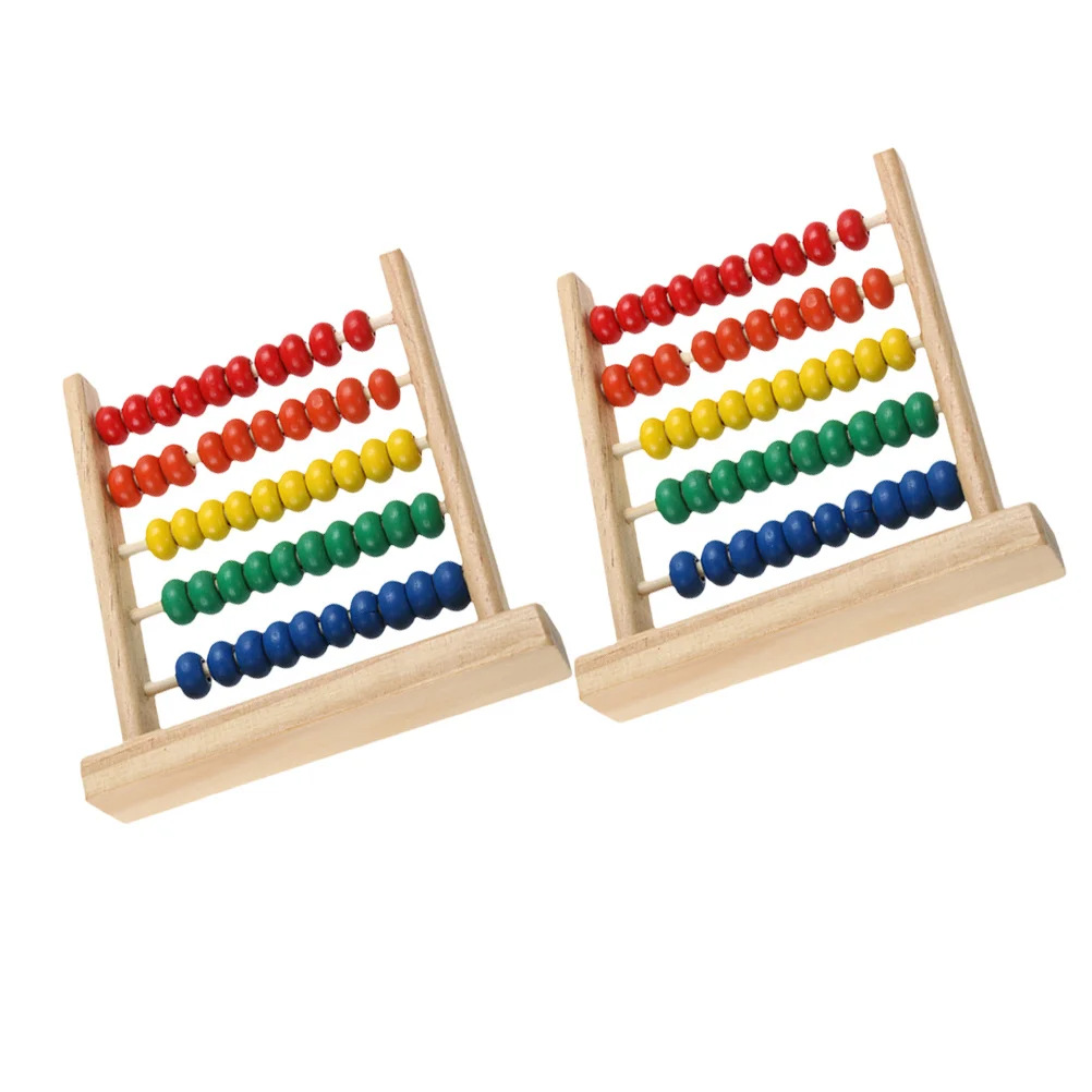 

2Pcs Wooden Abacus Calculating Tool for Children's Early Education Lightweight Math Learning Aid for Students and