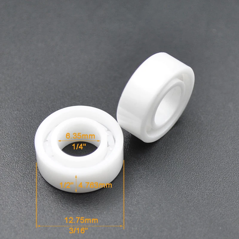 R188 محمل سيراميك كامل 1/4 "x 1/2" x 3/16 "R188CE 6.35x12.7x4.763 ملم ZrO2 محامل كروية زركونيا #6