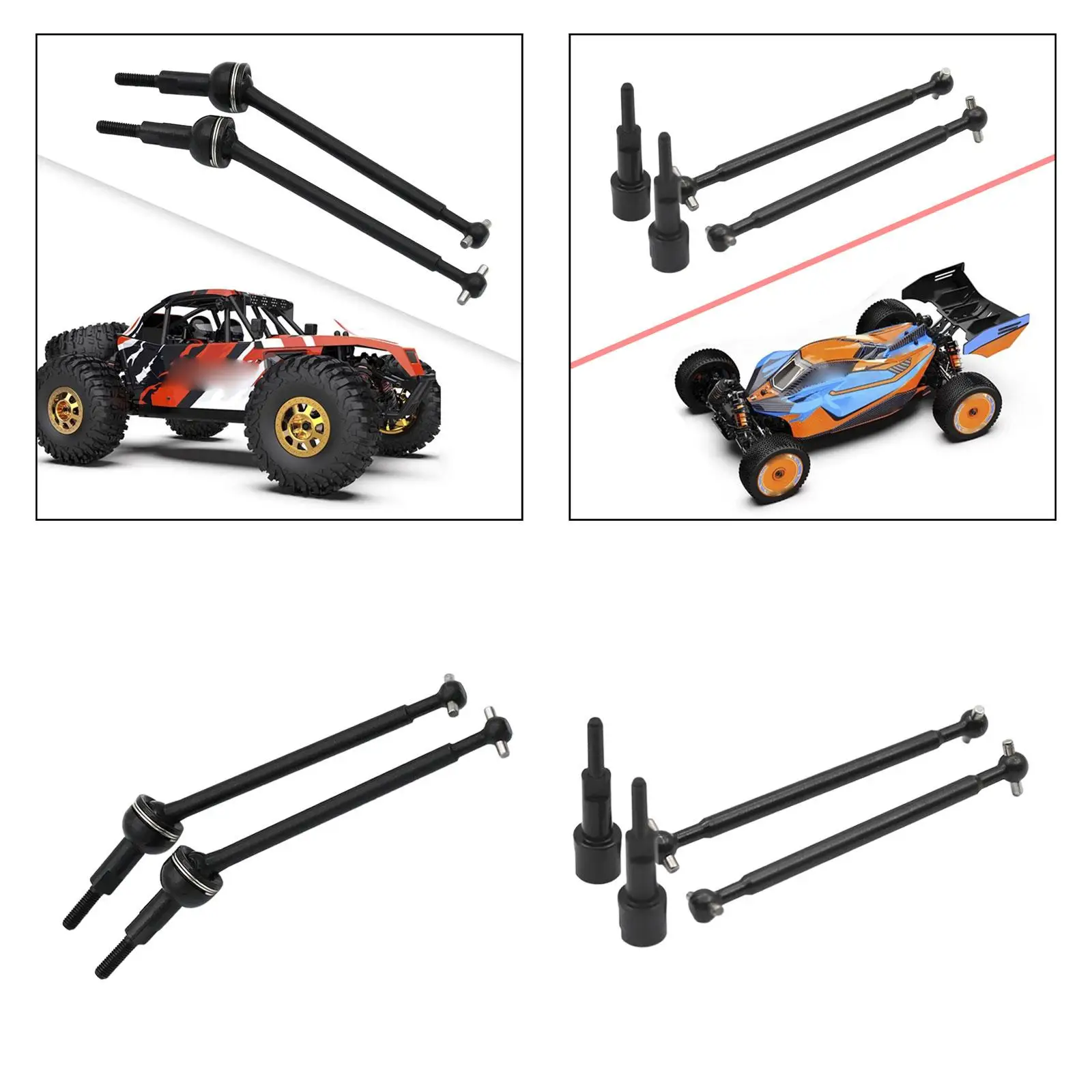 2x 1/12 rc conjunto de eixo de transmissão de carro, eixos de aço sobressalentes para veículos am d12, peças de reposição, modelo de carro rc, acessório diy, fácil de instalar