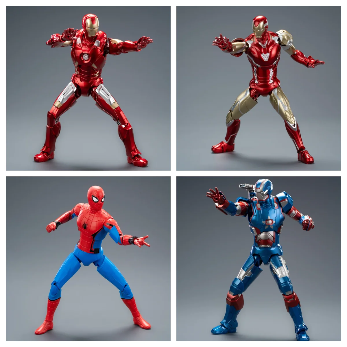 Boîtes aveugles de la série Fanle Infinity Saga: figurines de boîte aveugle de construction de modèles Iron Man Spider-Man et Patriot, cadeau parfait pour les garçons