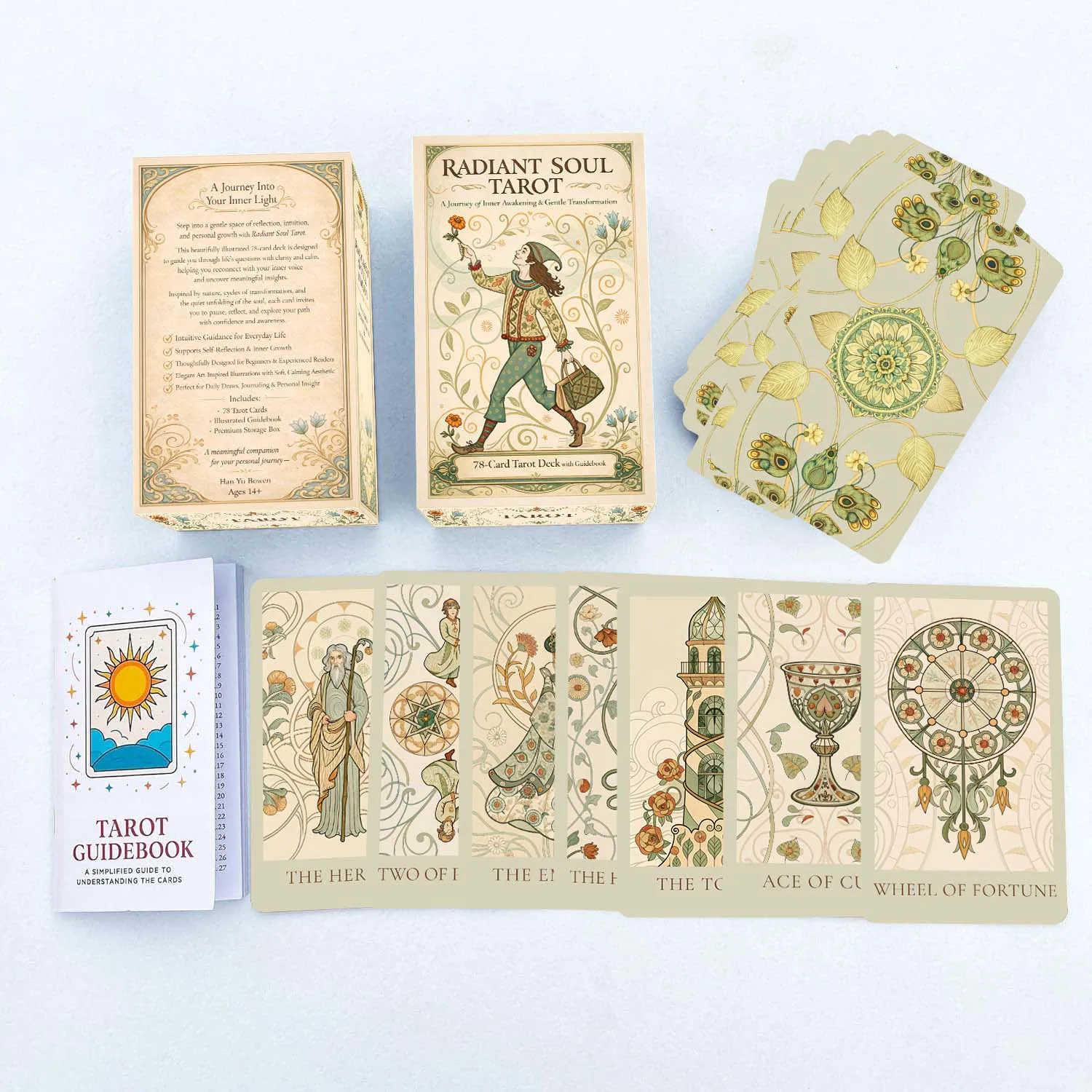 78 Tarot Cards, 13x8 Cm Radiant Soul Tarot Deck, Guide Life Problems Clearly and Calmly, Includes Paper Manual