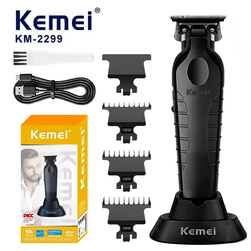 

Kemei Electric Hair Clipper with Base Electric Thruster Charging USB Oil Head Carving Hair Clipper for Hair Salon
