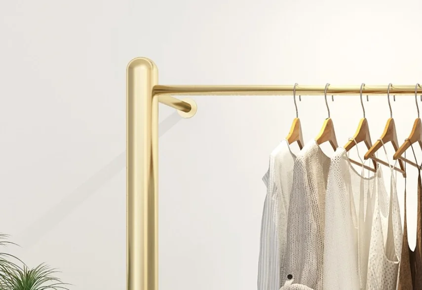 Creative clothing store display rack wall hanging clothes rack women's special display rack clothes rack gold