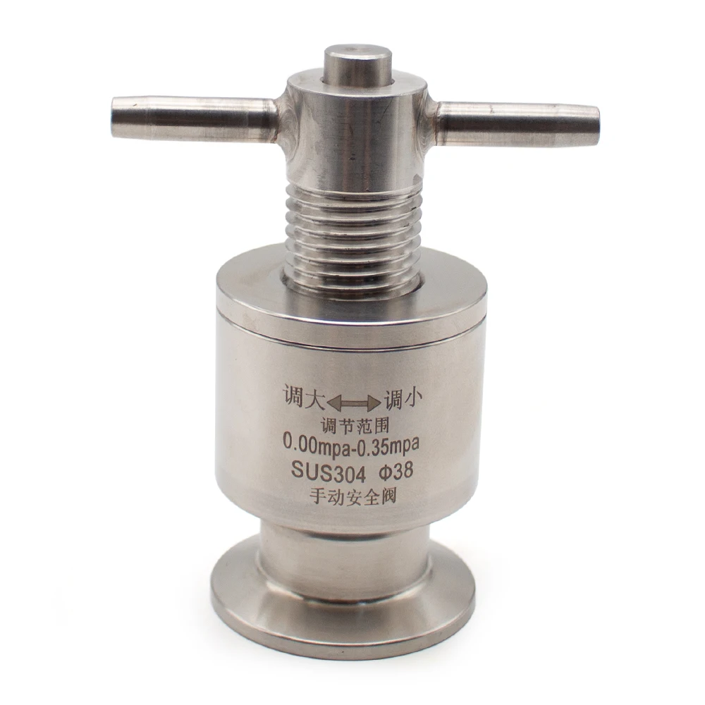 Stainless Steel Sanitary Quick-Install Pressure Relief Valve, Tri-Clamp Exhaust Valve, Spring-Loaded Manual Safety Valve