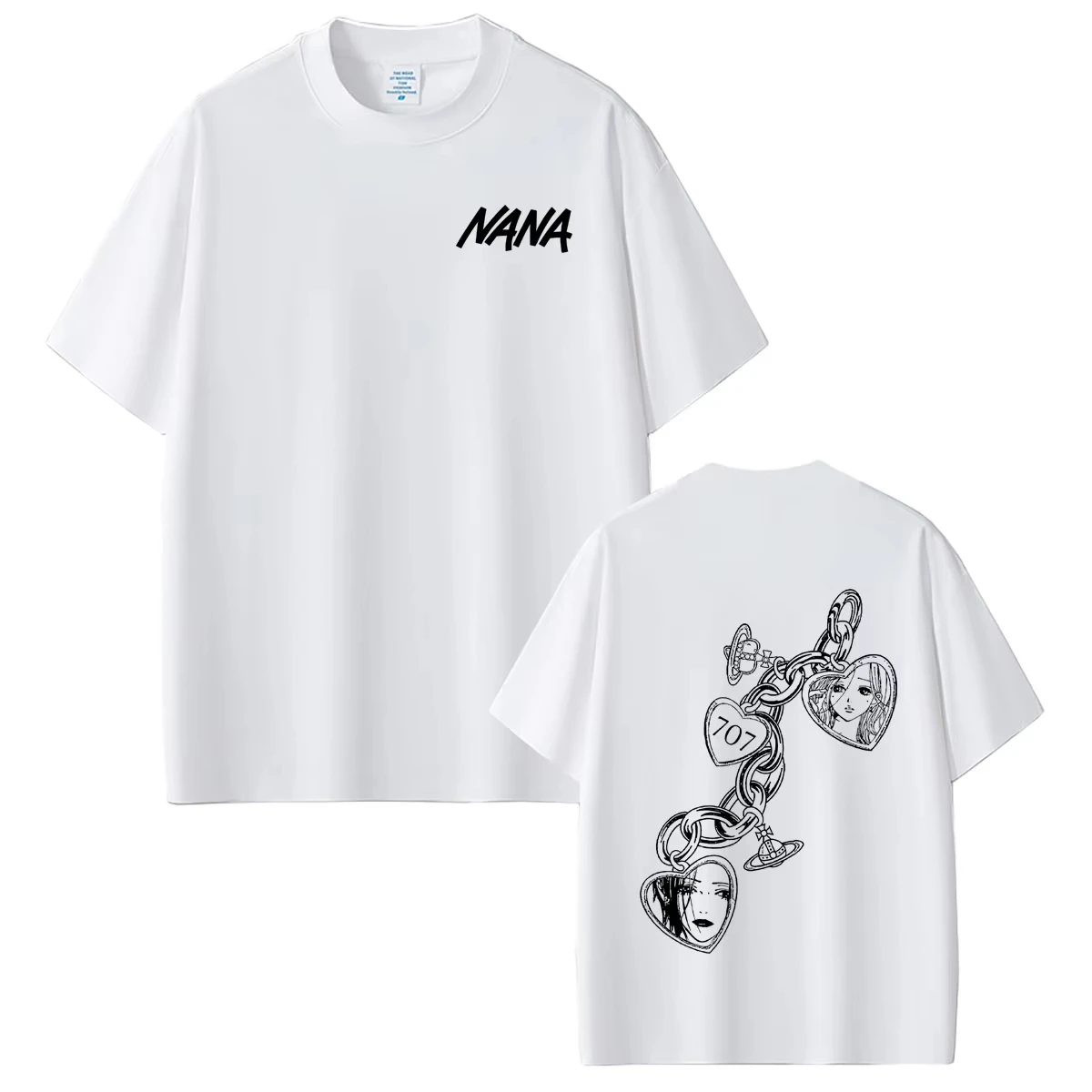 Summer Anime Black Stones Komatsu Oosaki Nana T-shirt Y2K Unisex Cotton O-neck Tee Breathable Streetwear Short Sleeve Casual Tee