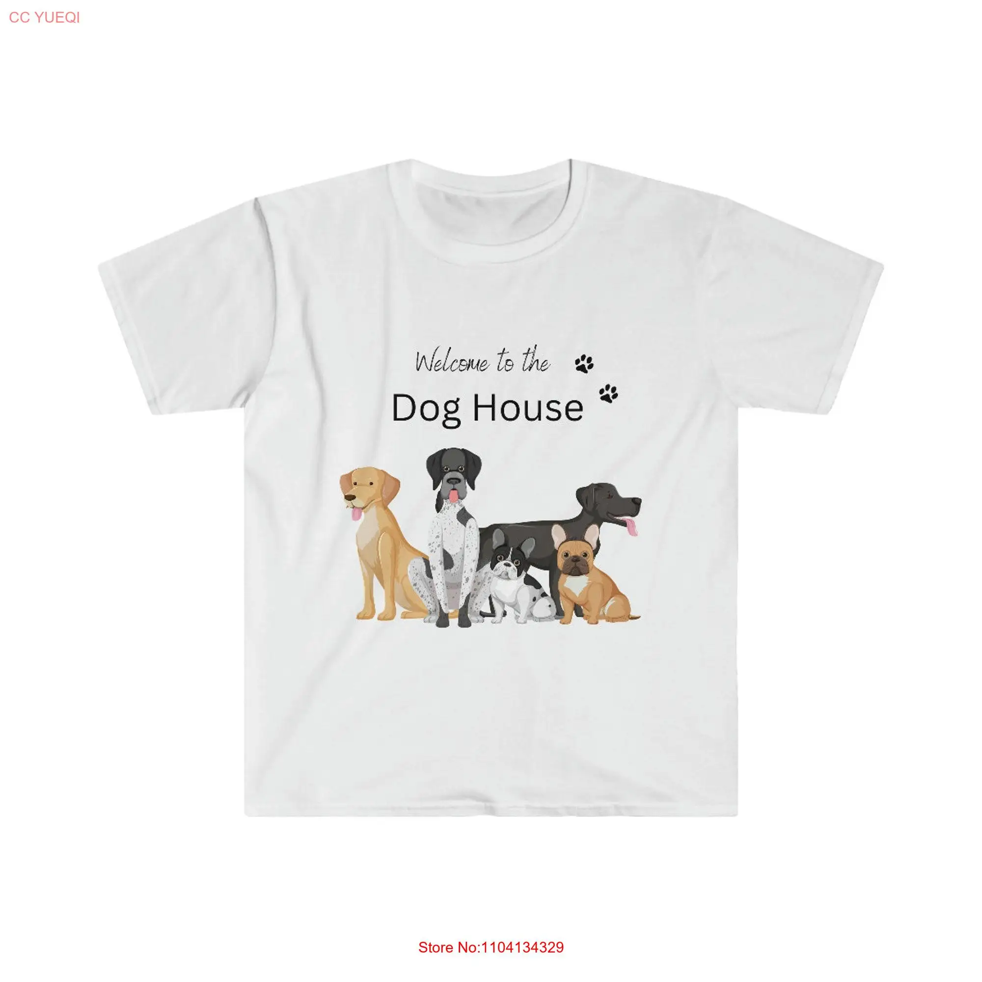 Dogs Puppies Animal Lover Soft style T Shirt 100 COTTON Dog House long or short sleeves