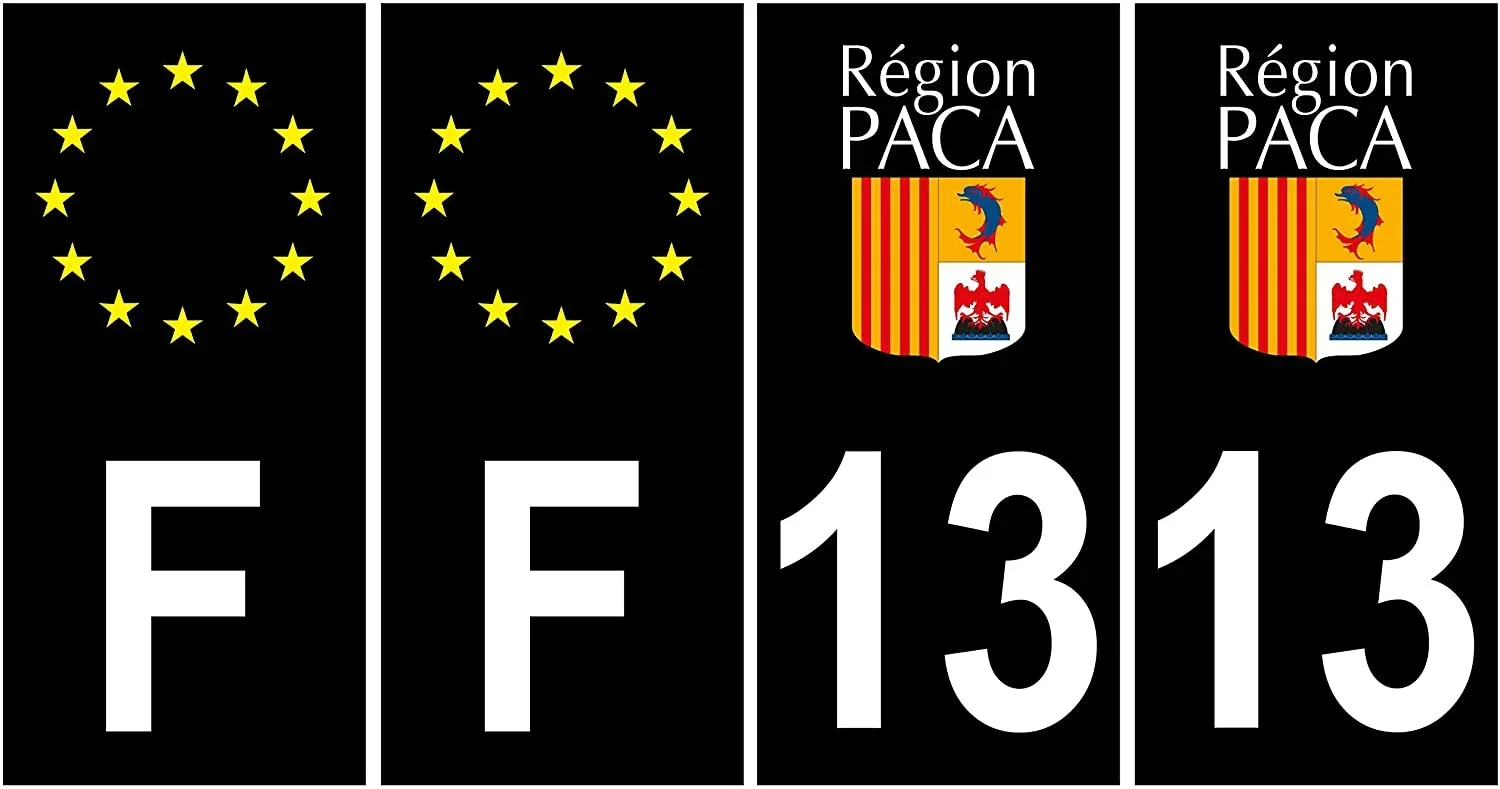 4Pcs For Super Stick Black Square Corner Vehicle License Plate Stickers PACA 13 Waterproof Vinyl Decals Auto Exterior Car Decor