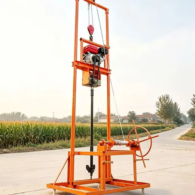 Customized Portable Micro Hand Drill 80M Petrol Manual Compact Light Hot Sale Well Tool Water Well Drilling Rig