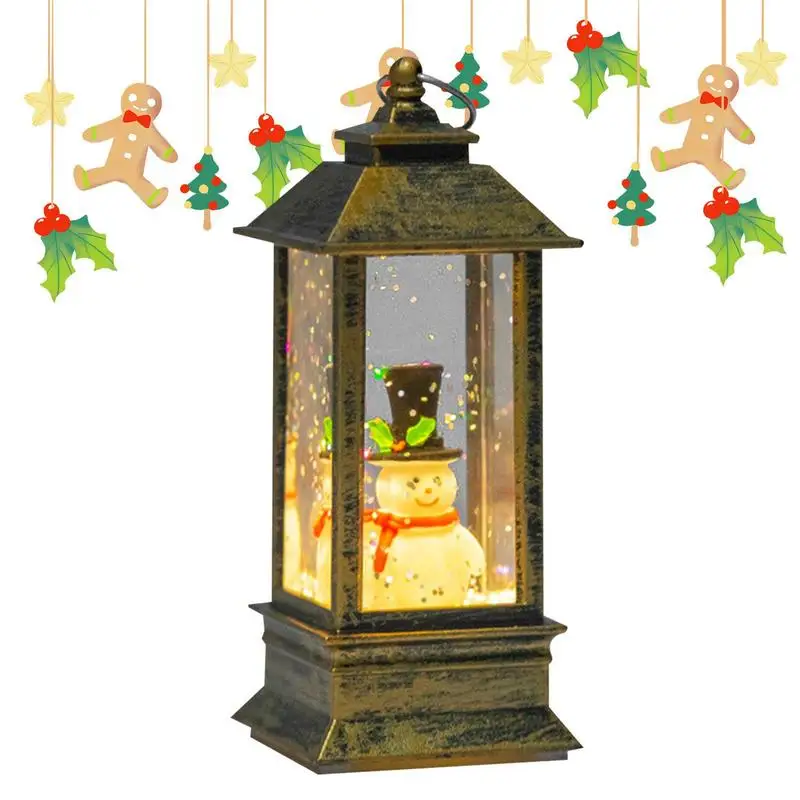 Christmas Lantern Water Injections Wind Light Christmas Tree Vintage Lantern Night Light New Year's home atmosphere decoration