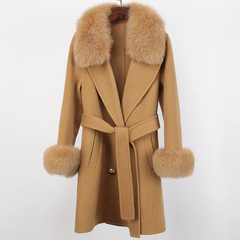 

Women's winter new double-sided woolen coat, high-end long high-end woolen coat for women