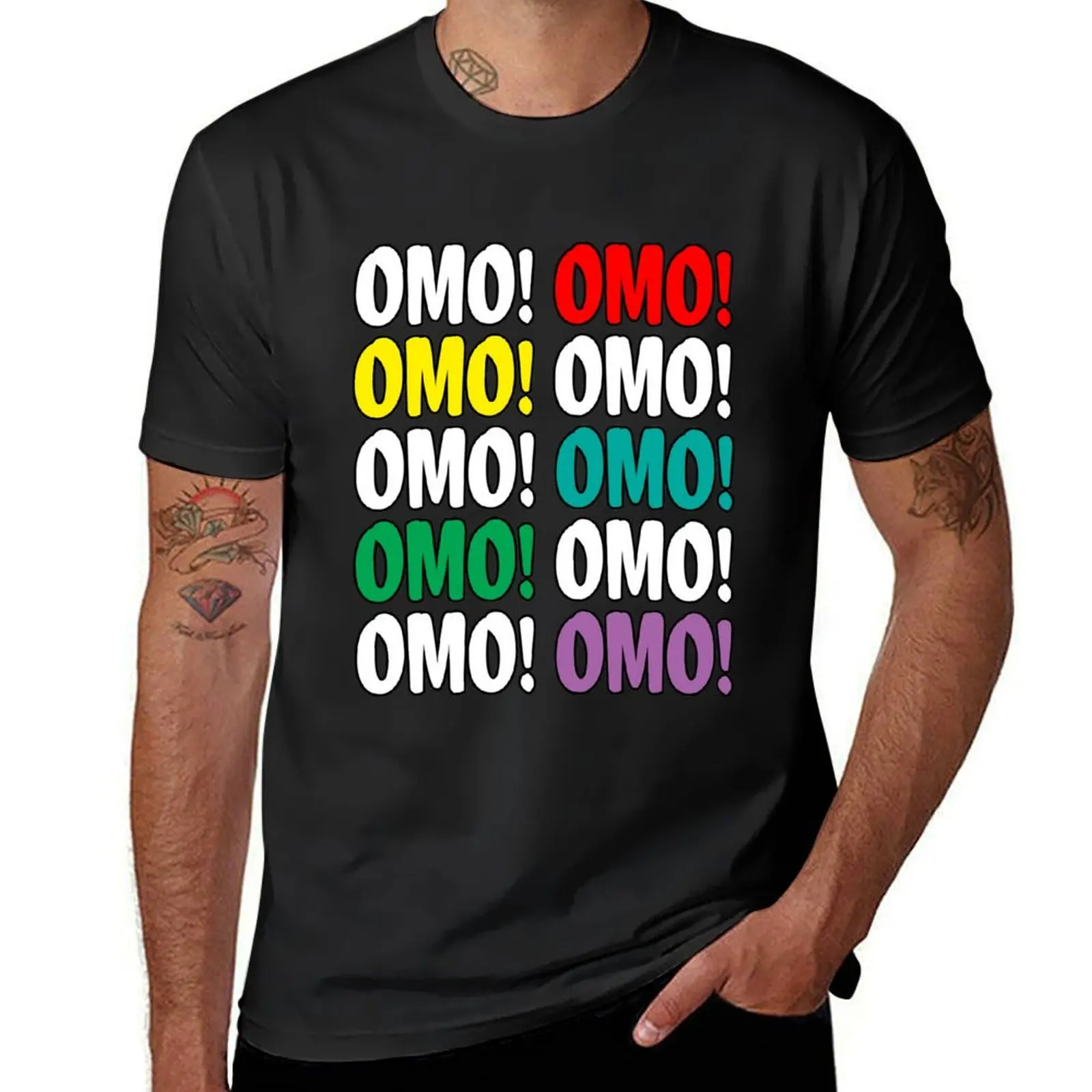 Omo! Korean Phrase T-Shirt plus size tops quick drying kawaii clothes Short sleeve tee mens clothing