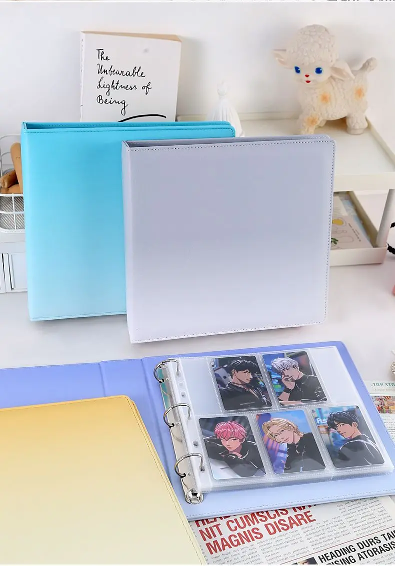 Gradient Color 5 Pocket 6 Slot Photo Card Album, Soft PU Leather Kpop Idol Photocard Holder, Collectible Card Book for Fans