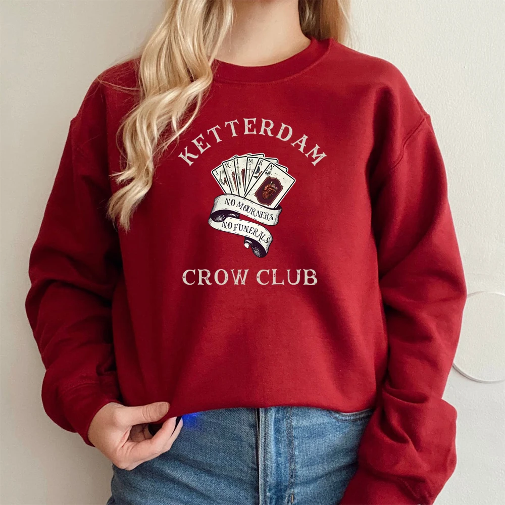 

Six of Crows Sweatshirt No Mourners No Funerals Hoodie Retro Ketterdam Crow Club Jumper Kaz Brekker Shadow and Bone Sweatshirts