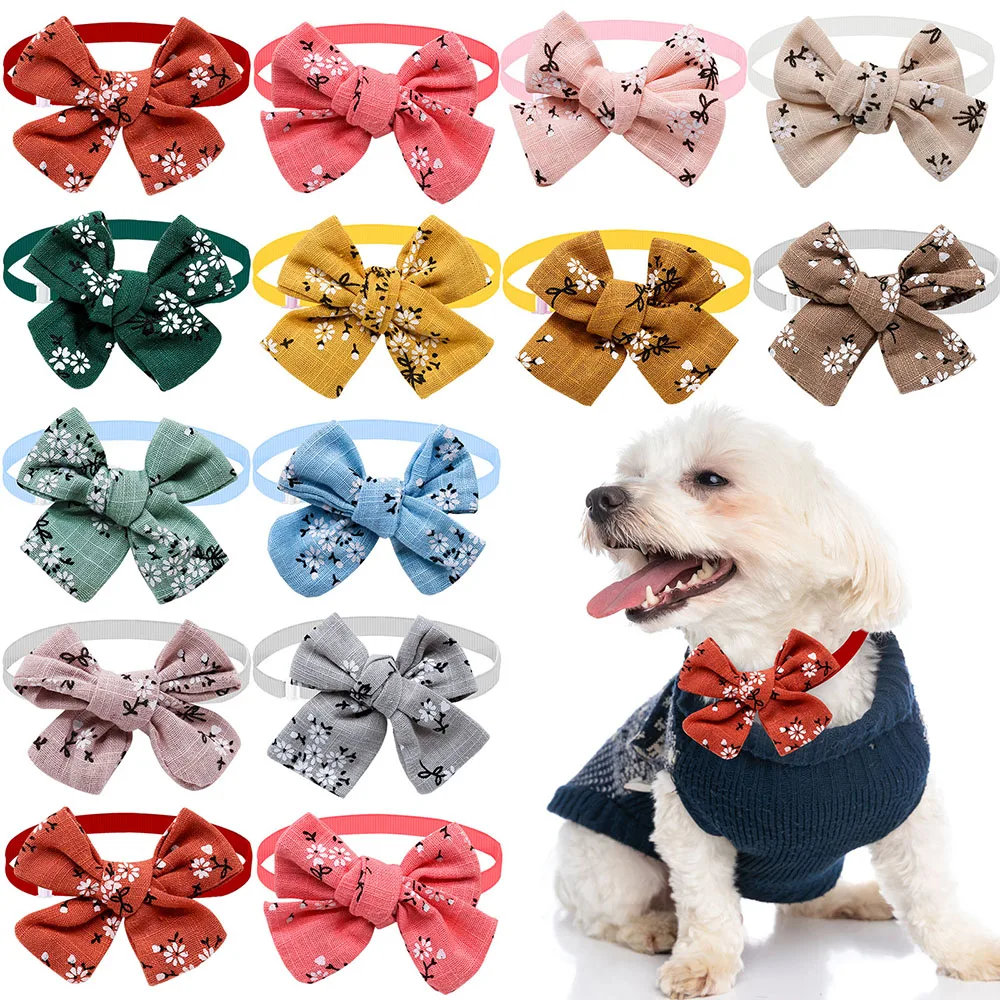 Bulk Fashion Bowties for Dogs Cats Adjustable Daily Collar Bows for Small Dog Pet Dog Grooming Accessories Puppy Accessories