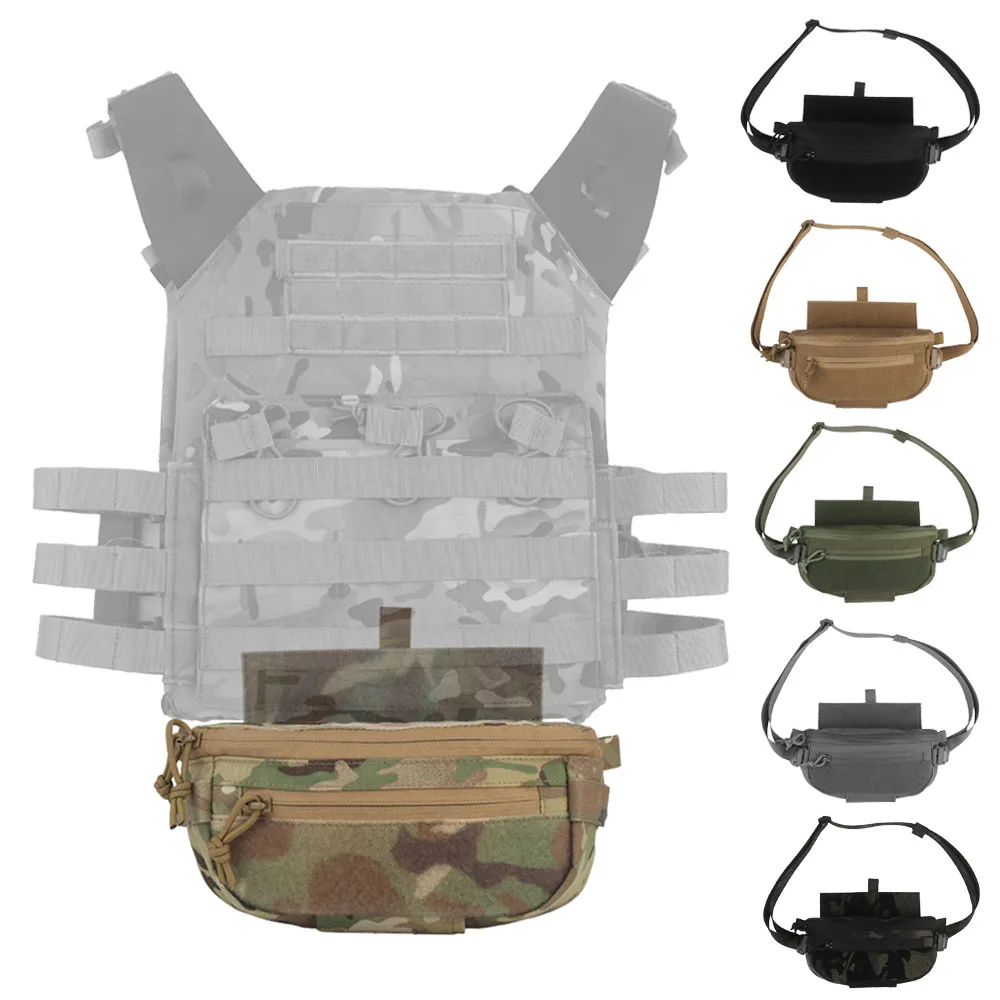 

Tactical Hanger Pouch Dual-Purpose Hunting Combat Vest Plate Carrier Abdominal Dangler Pack Paintball Airsoft Storage Waist Bag