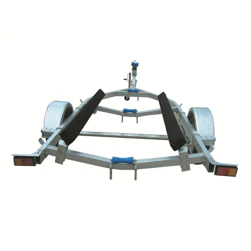 Galvanized Carbon Steel Single Axle Watercraft Boat Trailer FRP Yacht Trailer