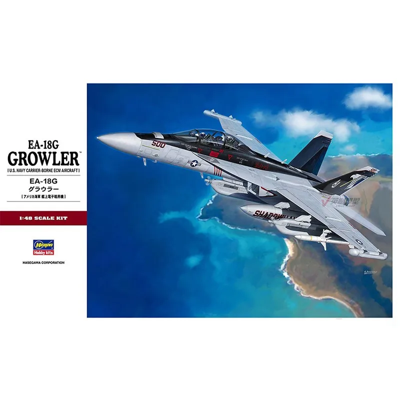 

Hasegawa 07252 1/48 EA-18G Growler [U.S. Navy Carrier-Borne ECM Aircraft] Military Assembled Scale Model Kit DIY Toy