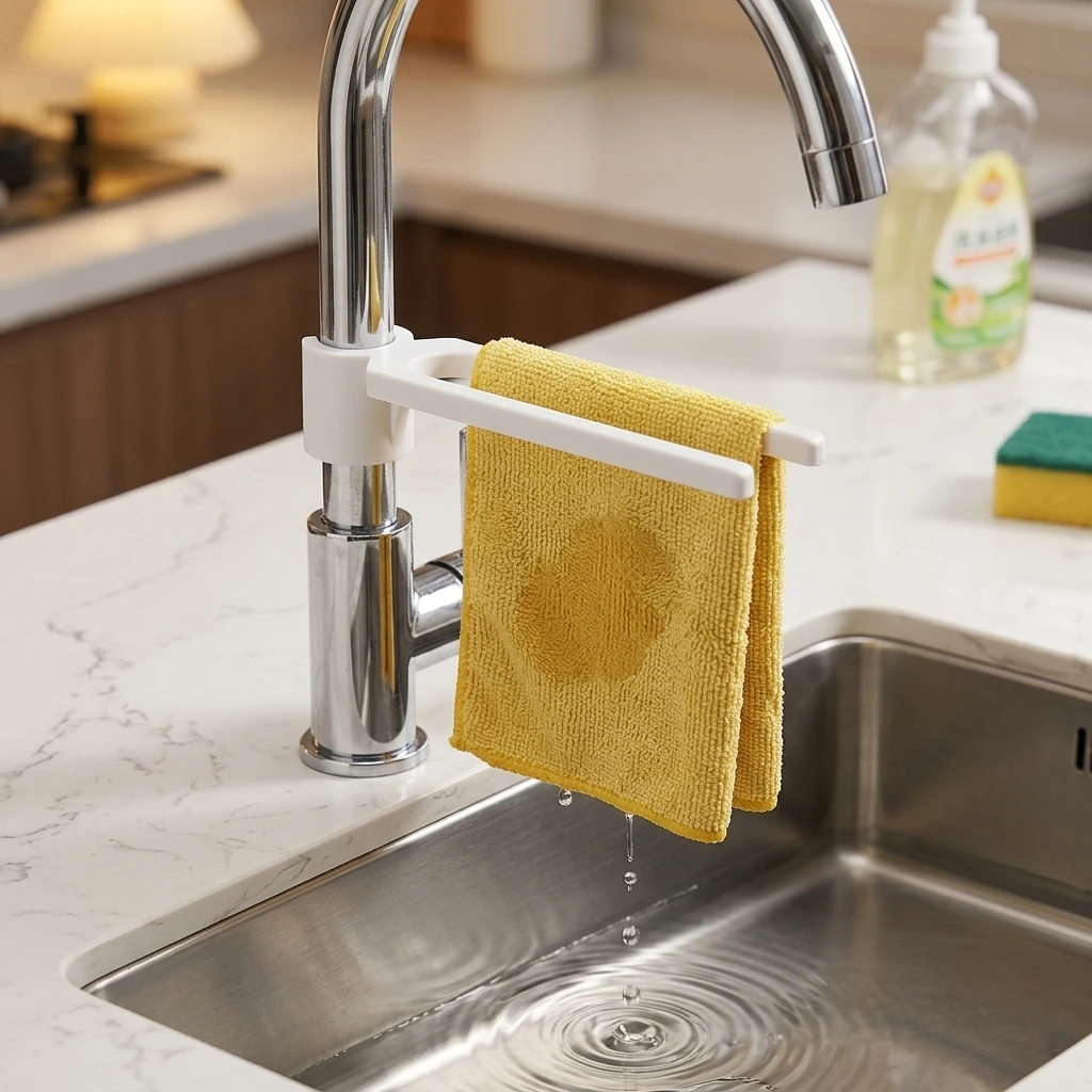 1-Pack of High-Quality Faucet Dishcloth Racks, Suitable for 22Mm Diameter Pipes - Lightweight and Space-Saving Kitchen