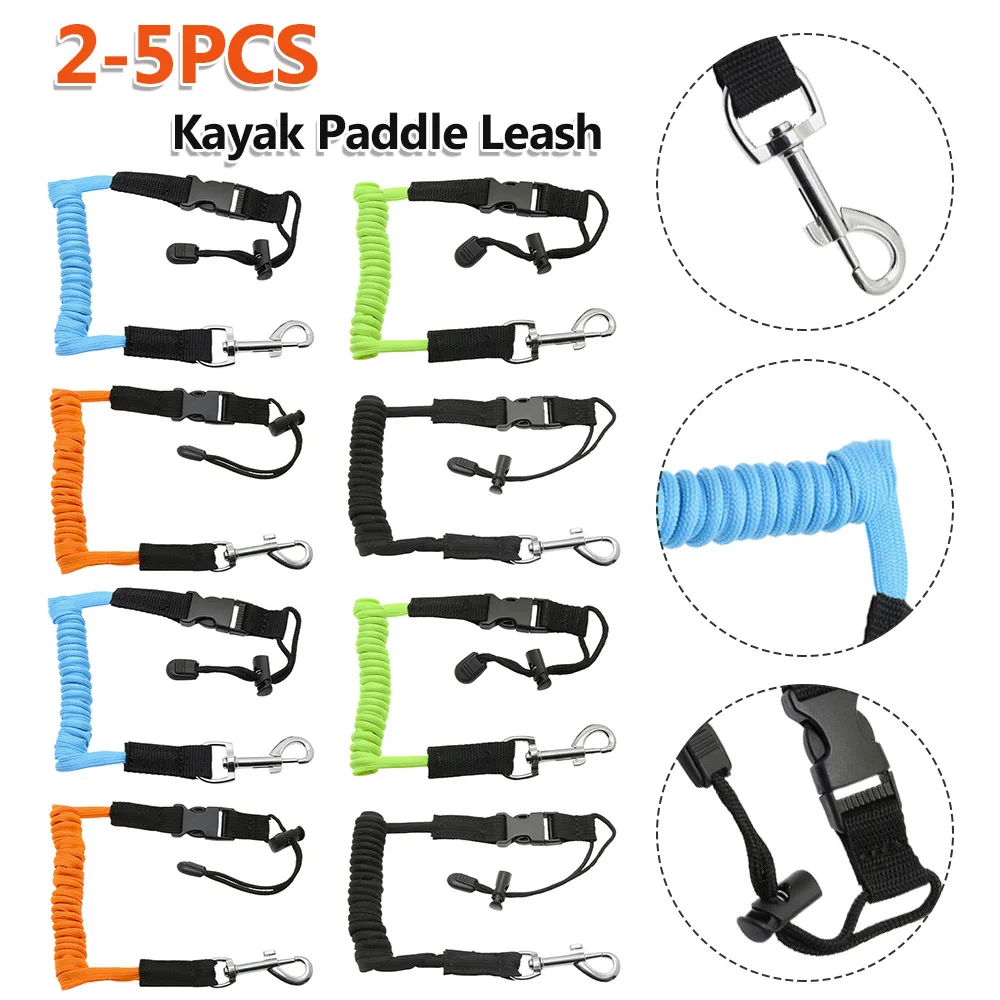 

Поводок для весла для каяка, анти-потерянная веревка, регулируемый держатель для страховочного стержня, быстросъемный спиральный ремешок для серфинга, каякинга, каноэ