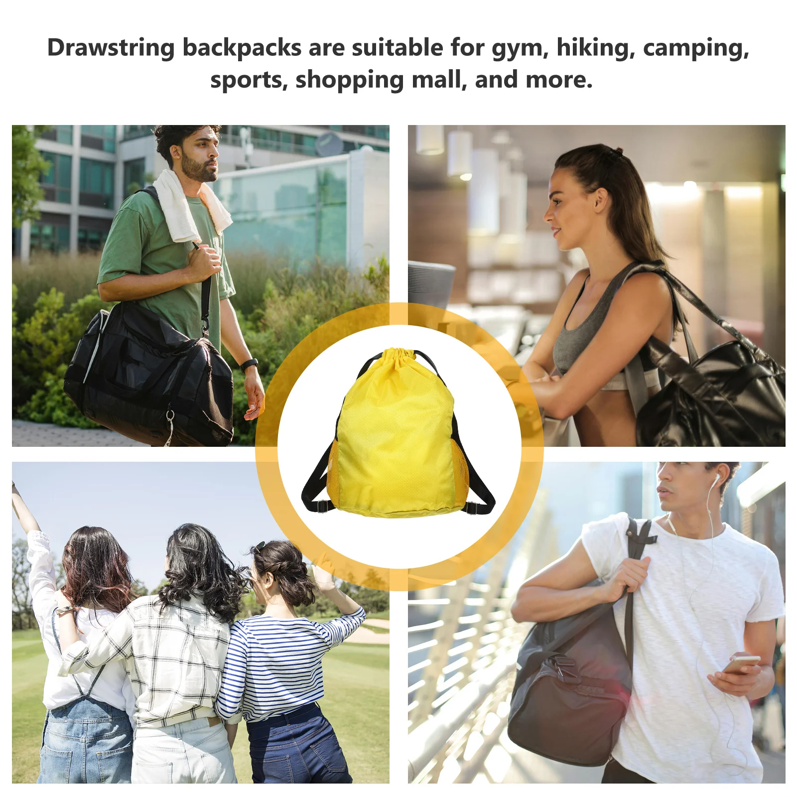 

Водонепроницаемый рюкзак на шнурке, вместительная спортивная сумка из ткани Оксфорд, устойчивый ремень, сумка для хранения для спортзала, путешествий, походов