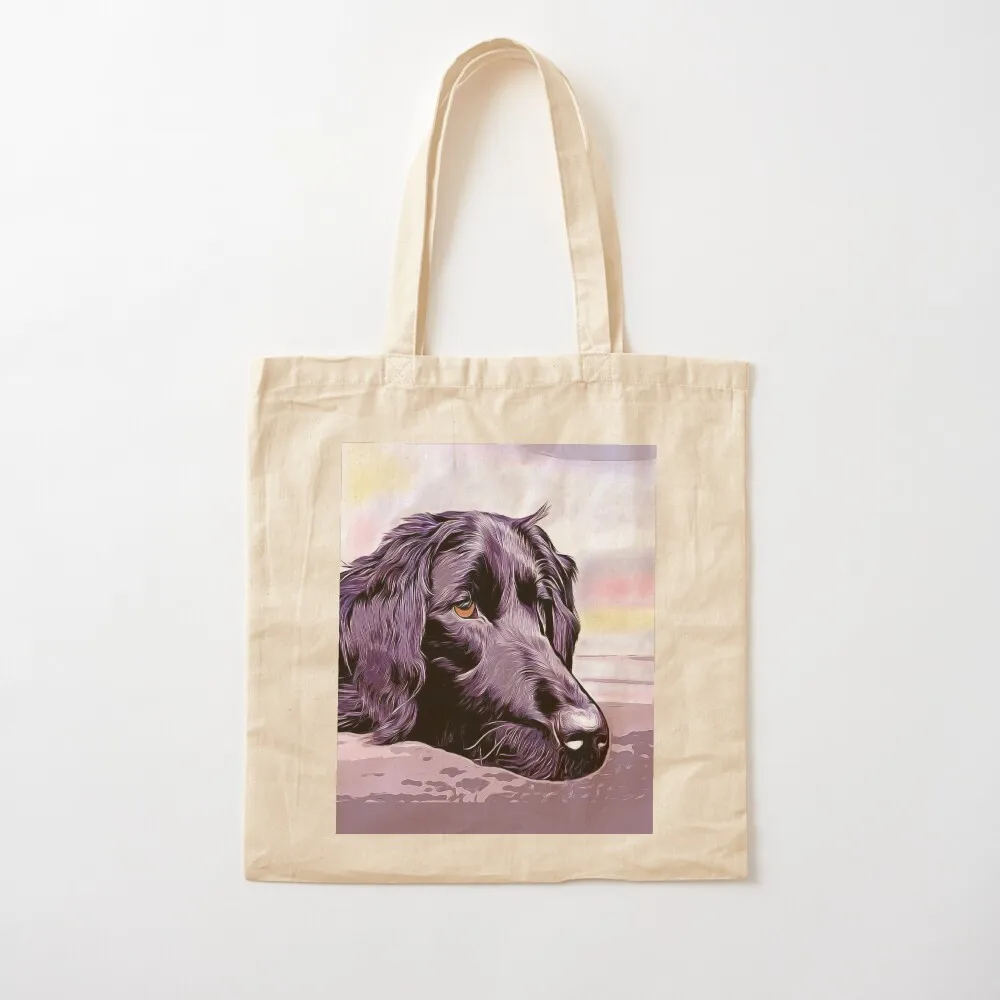 Flat coated retriever face Tote Bag shoping bag Women's bags Shopper handbag canvas shopping bag
