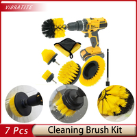 7 Pcs Drill Electric Brush Power Scrubber Cleaning Brush Attachment Set All Purpose for Floor Tub Shower Tile Bathroom Kitchen