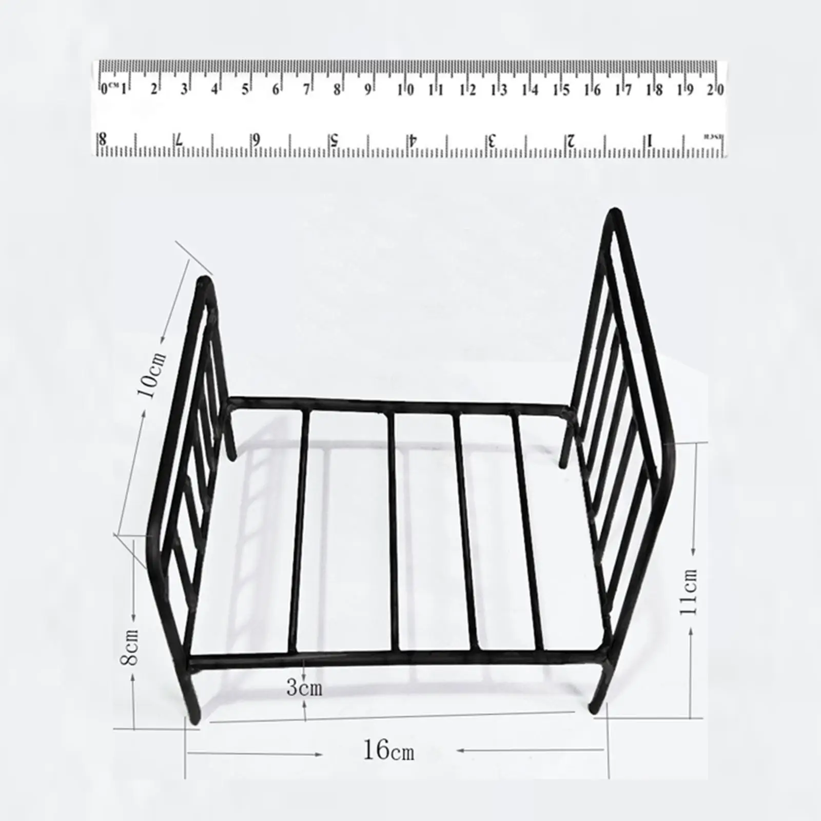 سرير معدني مصغر للأطفال ، أثاث دمى ، إكسسوارات مشهد ، سرير للأولاد ، ديكور