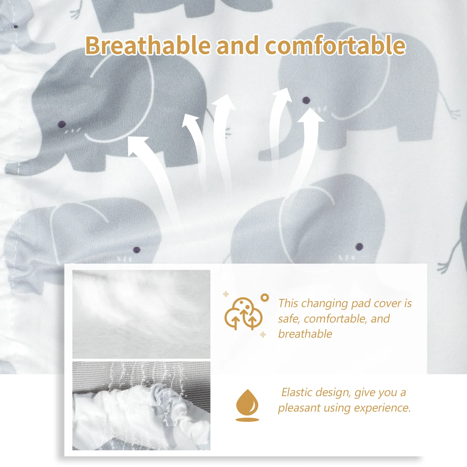 ผ้าคลุมเปลี่ยนผ้าอ้อมเด็กแบบยืดหยุ่น สำหรับโต๊ะเปลี่ยนผ้าอ้อม เปลเด็ก ที่นอนเด็ก ระบายอากาศได้ดี ผ้าปูรองเปลี่ยนผ้าอ้อมเด็ก ผ้าคลุมเตียงเด็ก