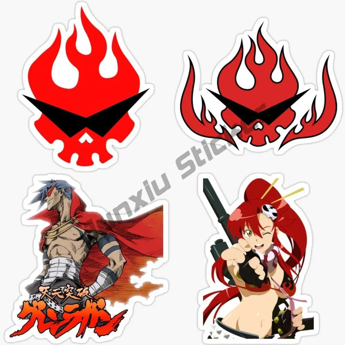 

Tengen Toppa Gurren Lagann Decals Car Scratch-proof Window Personality Decal Graphics for Vehicle Bumper JDM SUV Sticker