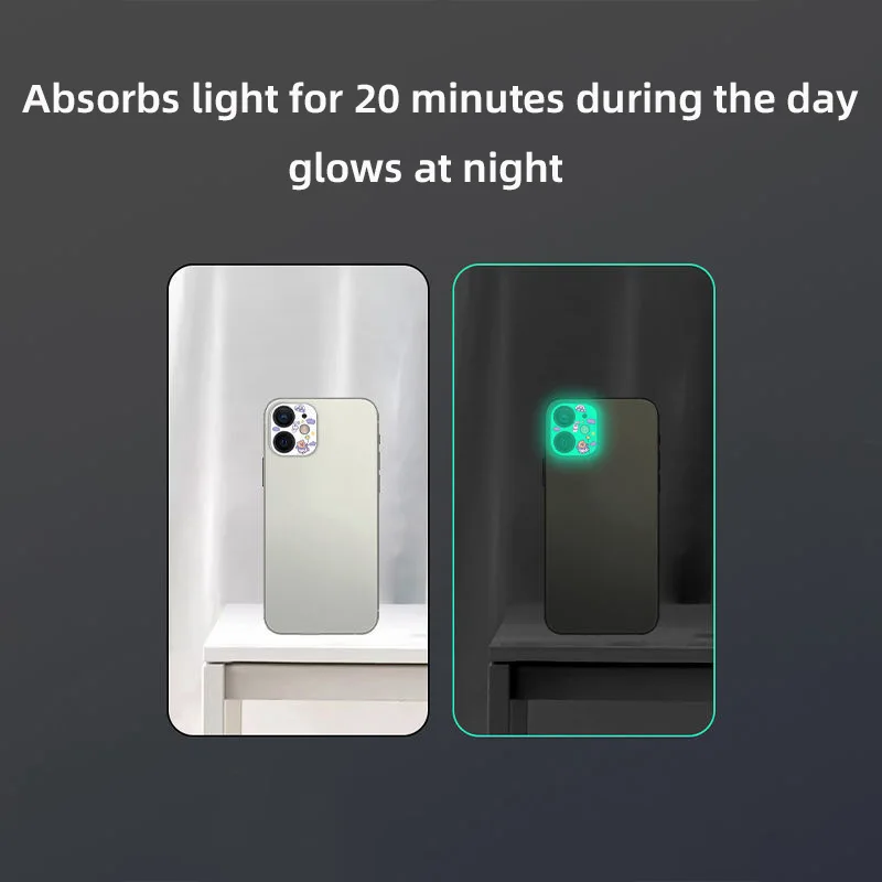 Nueva película luminosa de dibujos animados para Iphone 13 Pro, Protector de lente de cámara para iphone 12 Pro Max, película suave de hidrogel, pegatina para iphone 11